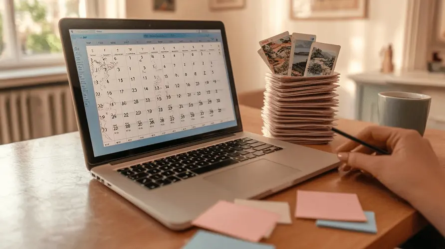 Kalender mit markierten Urlaubstagen